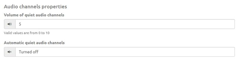 Audio channel properties