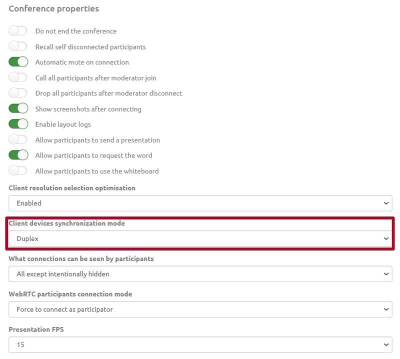 Conference properties 3