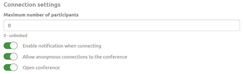 Connection settings